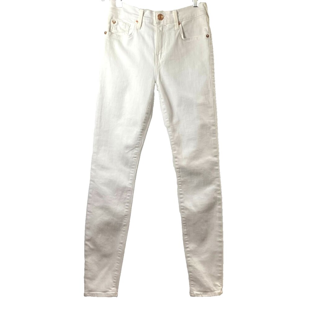 True Religion Halle High Rise Super Skinny Jeans Womens Size 26 White Stretch